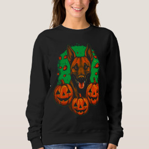 Belgian Malinois Dog Halloween Pumpkin Sweatshirt