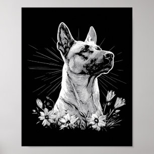 Belgian Malinois Dog Lover Retro Style Tattoo Poster