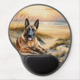 Belgian Malinois Dog Lover Sandy Beach Gel Mouse Pad