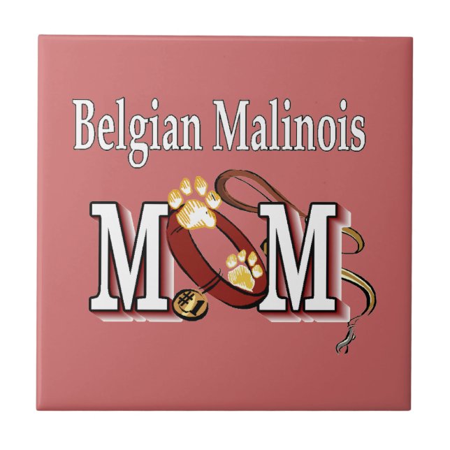 Belgian Malinois Dog MOM Ceramic Tile (Front)