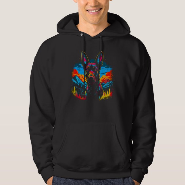 Belgian Malinois Dog Mountain Hoodie (Front)