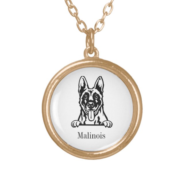 Belgian Malinois dog necklace (Front)