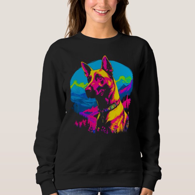 Belgian Malinois Dog Pop Art Sweatshirt (Front)