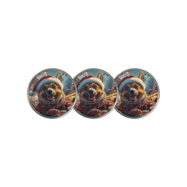 Belgian Malinois Dog Roller Coaster Christmas  Golf Ball Marker (3 Up)