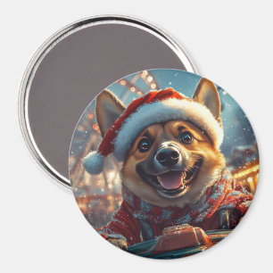 Belgian Malinois Dog Roller Coaster Christmas Magnet