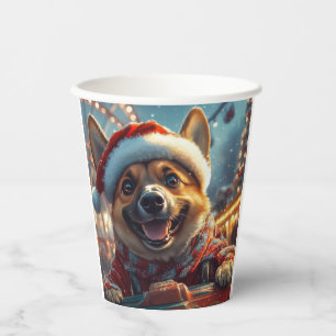 Belgian Malinois Dog Roller Coaster Christmas  Paper Cups