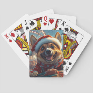 Belgian Malinois Dog Roller Coaster Christmas Poker Cards