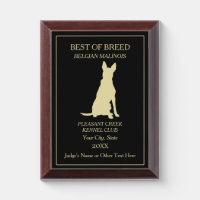 Belgian Malinois Dog Show Award Plaque