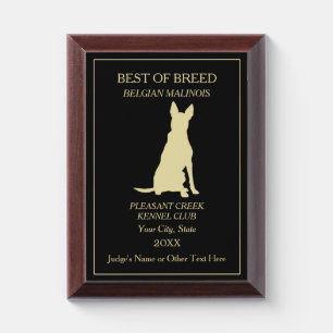 Belgian Malinois Dog Show Award Plaque