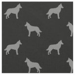 Belgian Malinois Dog Silhouettes Grey and Black Fabric