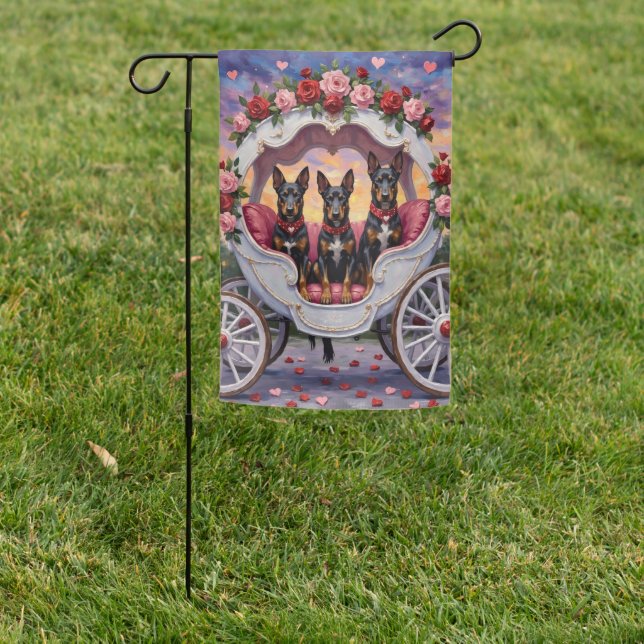 Belgian Malinois Dog Valentine's Day Garden Flag (In SItu)