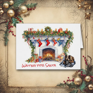 Belgian Malinois Dog Waiting for Santa Cards
