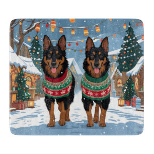 Belgian Malinois Dogs Christmas Snow Holiday Cutting Board