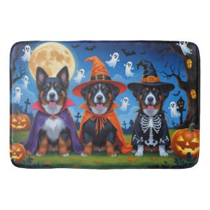 Belgian Malinois Dogs Pumpkin Halloween Funny  Bath Mat