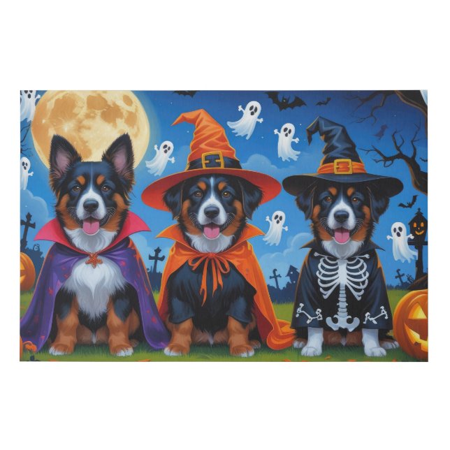 Belgian Malinois Dogs Pumpkin Halloween Funny  Faux Canvas Print (Front)