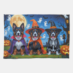 Belgian Malinois Dogs Pumpkin Halloween Funny  Kitchen Towel