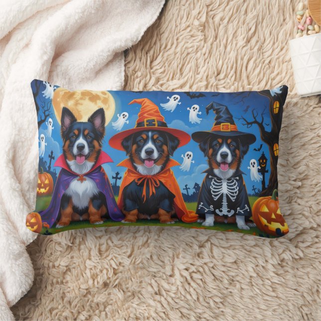Belgian Malinois Dogs Pumpkin Halloween Funny  Lumbar Pillow (Blanket)