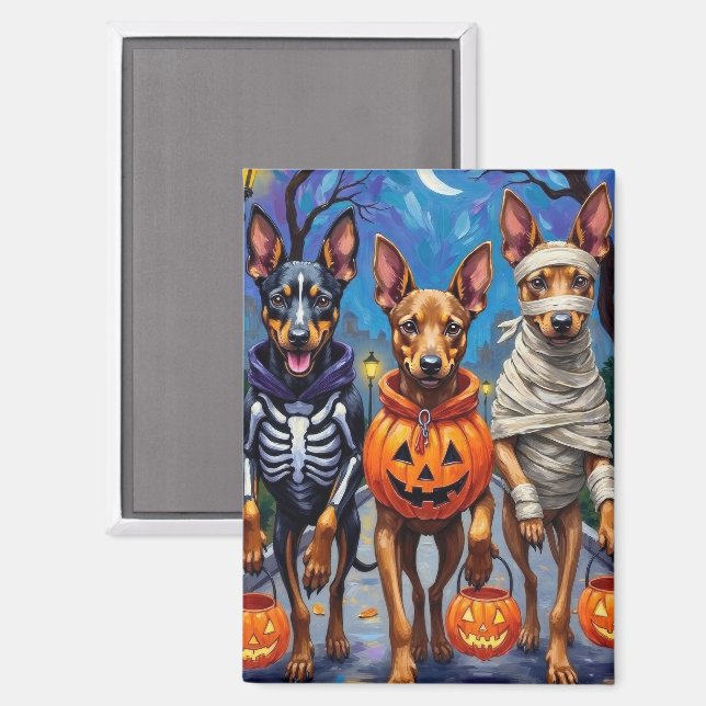 Belgian Malinois Dogs Trick-or-Treating Halloween  Magnet (Front/Back)