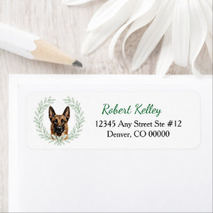 Belgian Malinois Eucalyptus Leaf Wreath Label