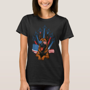 Belgian Malinois Fighter Jet Airplane Patriotic Do T-Shirt