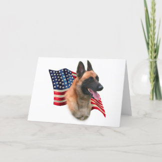 Belgian Malinois Flag; Malinois 4th of July, USA Card