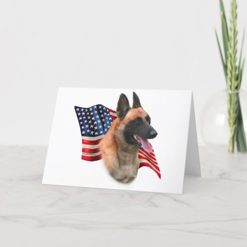 Belgian Malinois Flag Malinois 4th of July USA Card