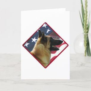 Belgian Malinois Flag; Malinois 4th of July, USA Holiday Card