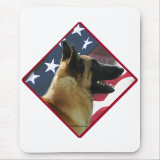 Belgian Malinois Flag; Malinois 4th of July, USA Mouse Pad