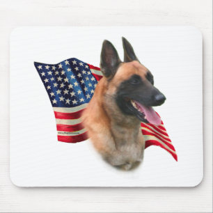 Belgian Malinois Flag Mouse Pad