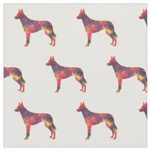 Belgian Malinois Geometric Pattern Silhouette Mult Fabric