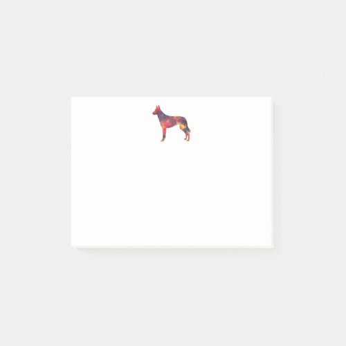 Belgian Malinois Geometric Pattern Silhouette Mult Post_it Notes