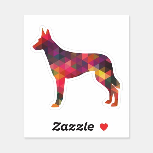 Belgian Malinois Geometric Pattern Silhouette Mult Sticker