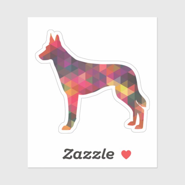 Belgian Malinois Geometric Pattern Silhouette Mult Sticker (Sheet)