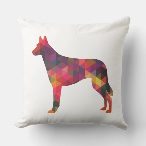 Belgian Malinois Geometric Pattern Silhouette Mult Throw Pillow