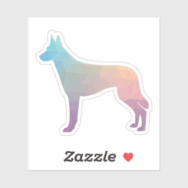 Belgian Malinois Geometric Pattern Silhouette Pas Sticker (Sheet)