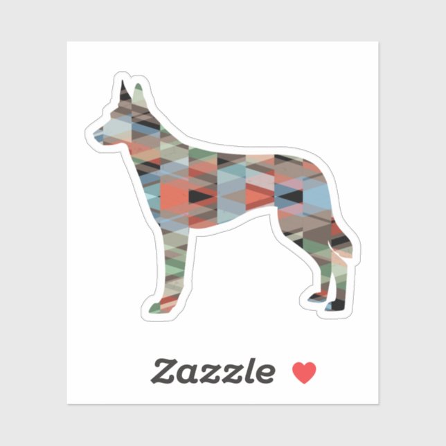Belgian Malinois Geometric Pattern Silhouette Pla Sticker (Sheet)