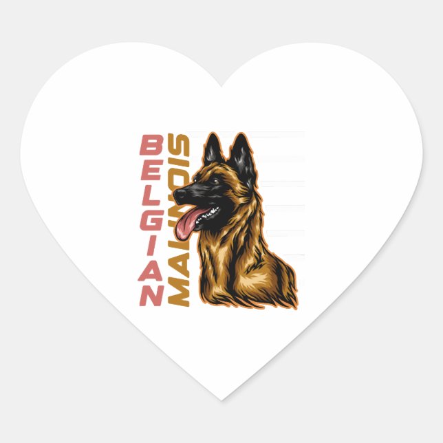 Belgian Malinois   Heart Sticker (Front)
