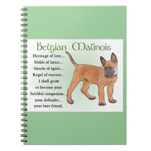 Belgian Malinois Heritage of Love Notebook