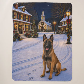 Belgian Malinois Holiday Sherpa Blanket