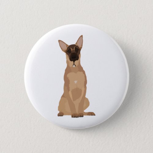 Belgian Malinois Illustration Button