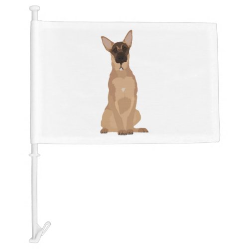 Belgian Malinois Illustration Car Flag