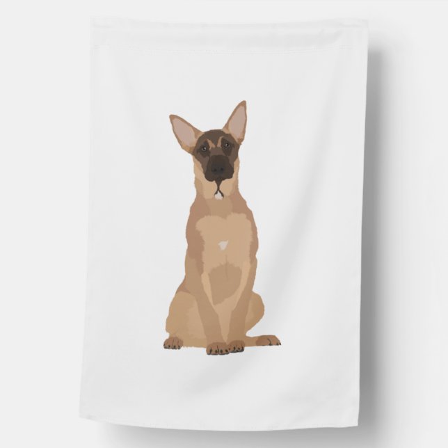 Belgian Malinois Illustration! House Flag (Front)