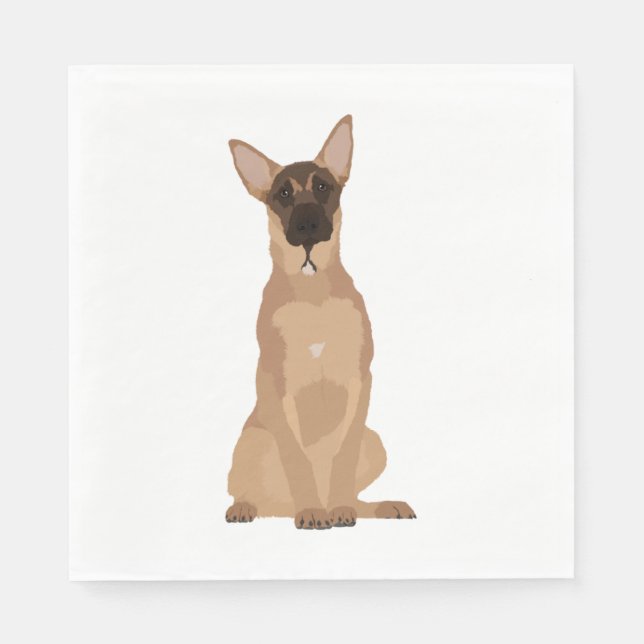 Belgian Malinois Illustration!   Napkins (Front)