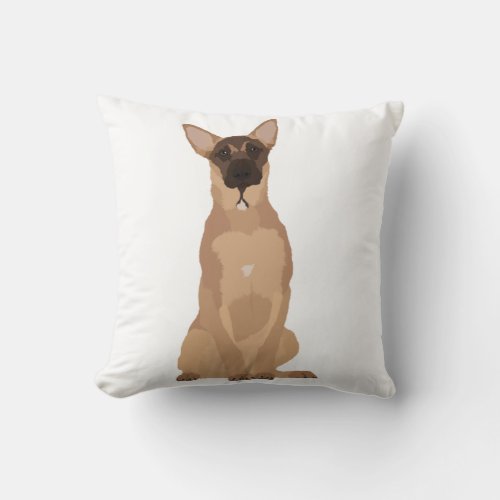 Belgian Malinois Illustration Throw Pillow