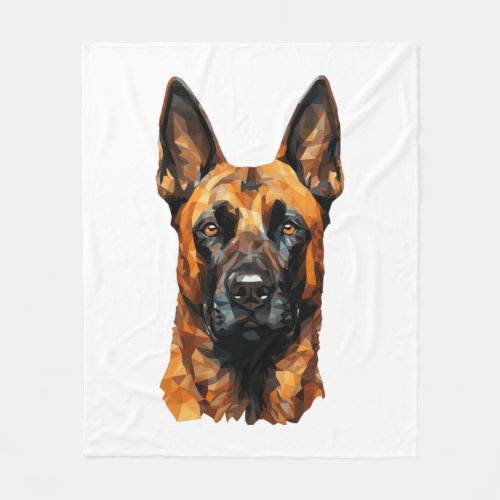 Belgian Malinois in Polygon Style Classic T_Shirt Fleece Blanket