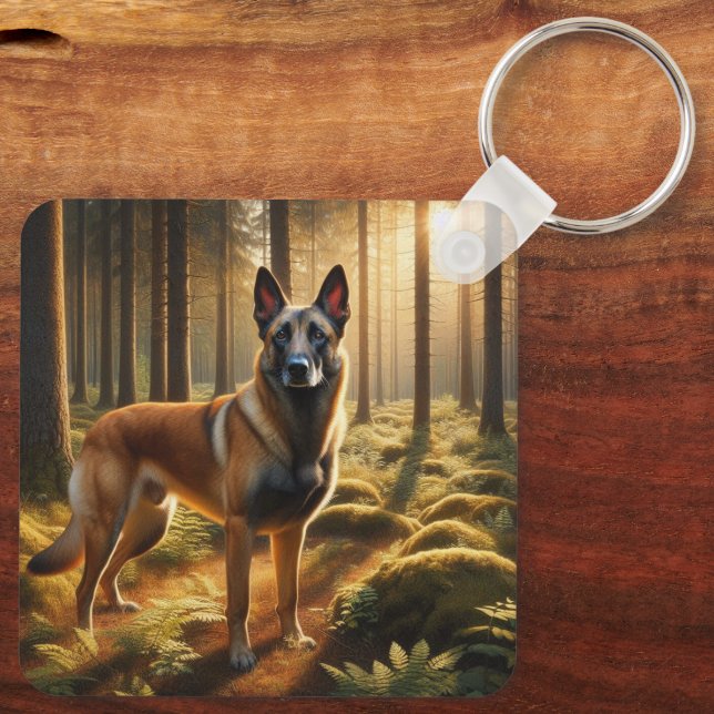 Belgian Malinois Keychain (Back)