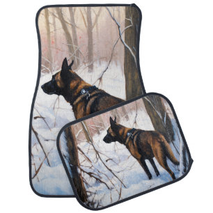 Belgian Malinois Let It Snow Christmas Car Floor Mat