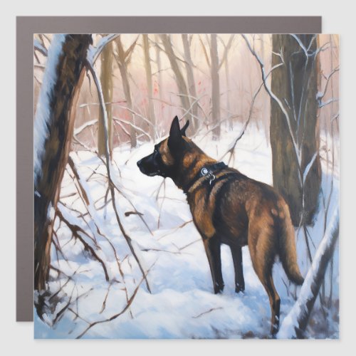 Belgian Malinois Let It Snow Christmas Car Magnet