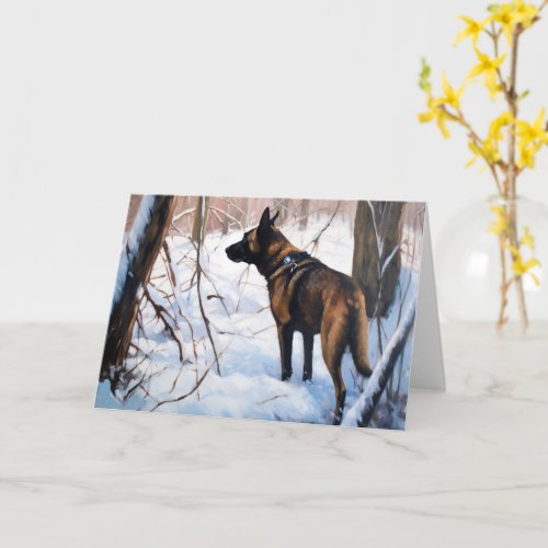 Belgian Malinois Let It Snow Christmas Card