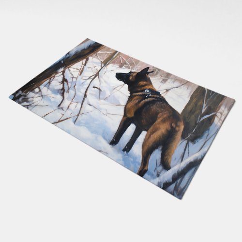 Belgian Malinois Let It Snow Christmas Doormat